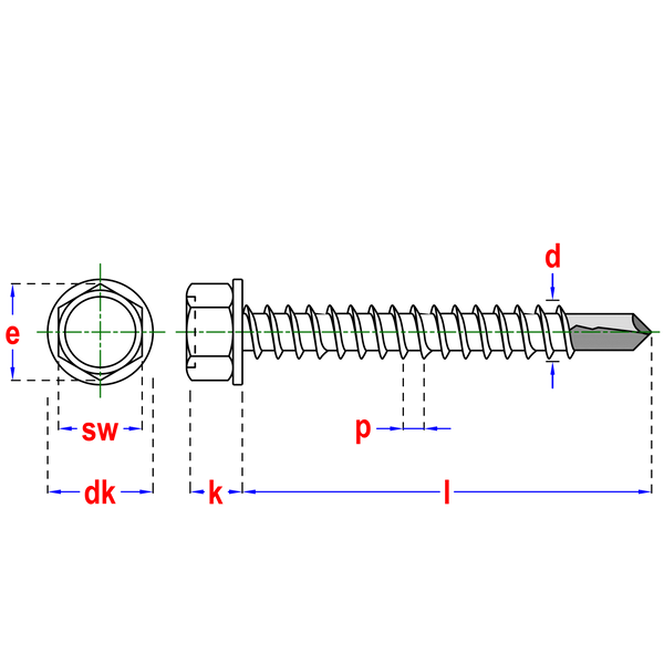 Zelfb. schroef D.7504K Ø6,3x25 Zn (10)