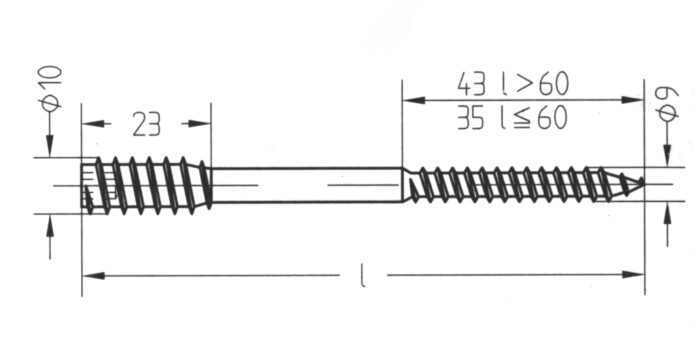 AFSTANDSTELSCHROEF 6X200/20 ZK ZN TORX 25