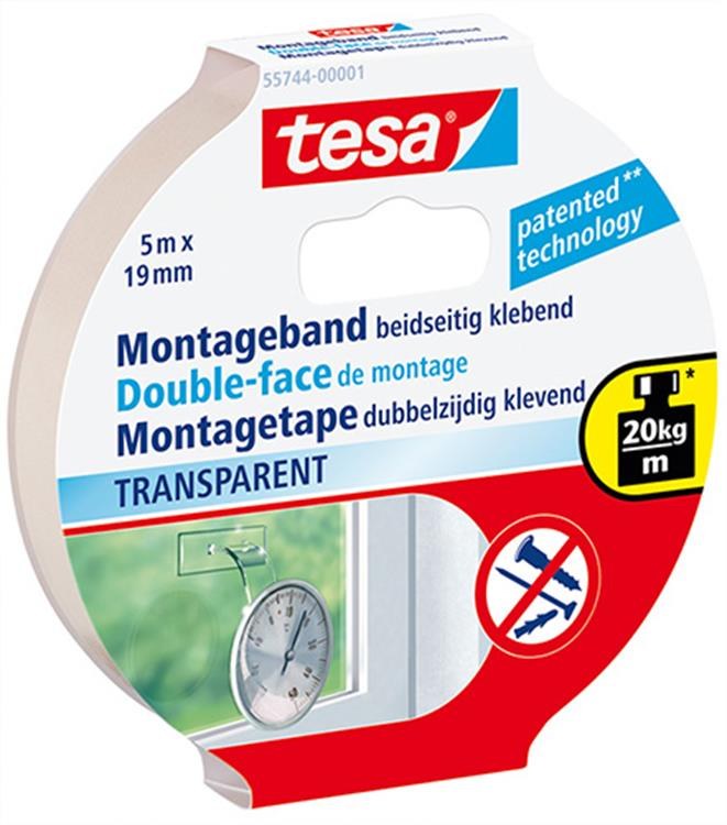 TESA MONT.TAPE TRANSP.5MX19MM