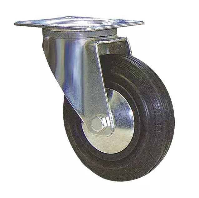 ZWENKWIELEN, ZWART RUBBER 50 mm