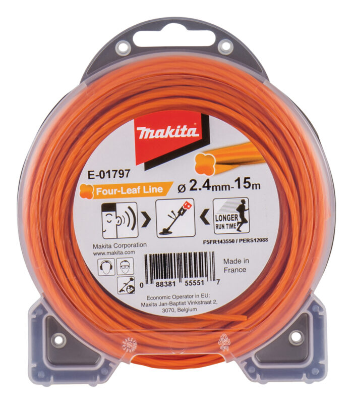 Nylondraad type klaverblad 2,4 mm x 15 m